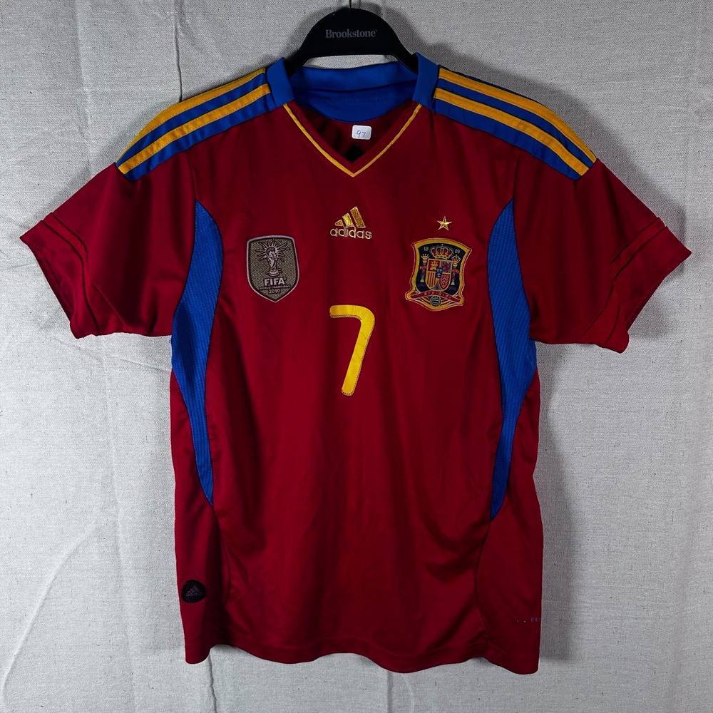 Adidas Spain Soccer Jersey 2010 World Cup Champions Martinez 7 Red Mens Small